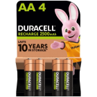 Duracell Rechargeable Batteries AA 2500mAh Pack of 4